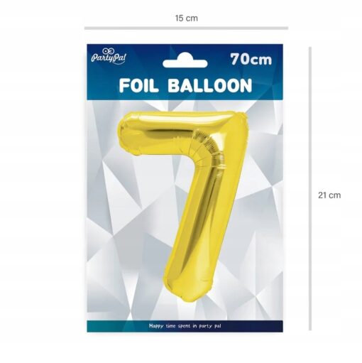 BALON FOLIOWY ZŁOTY 7 SIEDEM 70 CM - obrazek 2