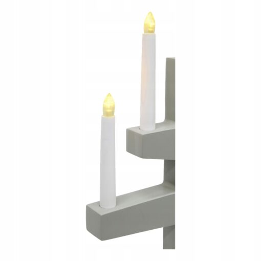 ŚWIECZNIK ADWENTOWY LED SZARY Z DREWNA - 48 CM - obrazek 2