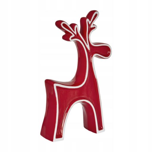 RENIFER ŚWIĄTECZNY Z PORCELANY - FIGURKA BOŻONARODZENIOWA - 25 CM - obrazek 2