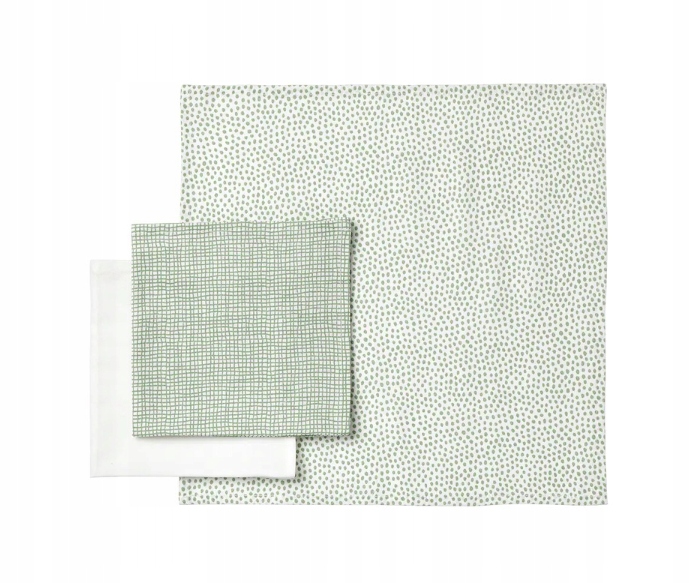 IKEA KLAMMIG Ręcznik ściereczki zielony/biały 3szt - obrazek 2