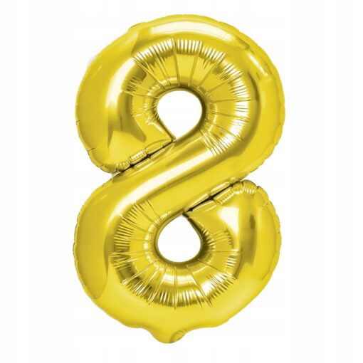 BALON FOLIOWY ZŁOTY 8 OSIEM 70 CM