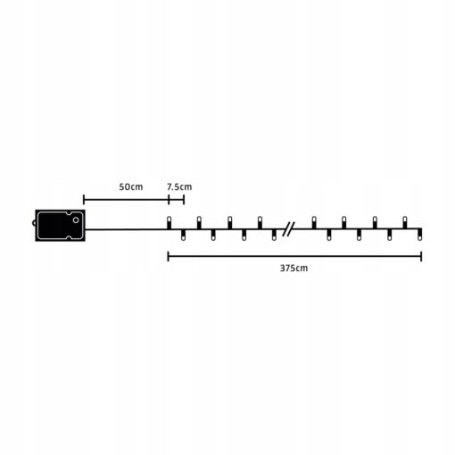 ŁAŃCUCH ŚWIETLNY LED NA BATERIE - 50 DIOD - IP20 - 375 CM - obrazek 4