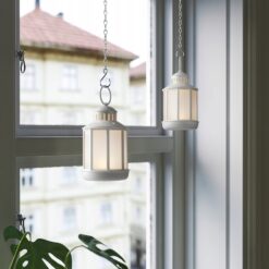 IKEA STRALA Ozdoba stołowa LED na baterie - Latarenka biała 13 cm - obrazek 4