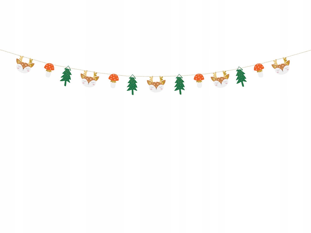 Girlanda ŚWIĄTECZNA zimowa dzieci urodziny dziewczynka magiczny las roczek