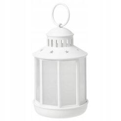 IKEA STRALA Ozdoba stołowa LED na baterie - Latarenka biała 13 cm