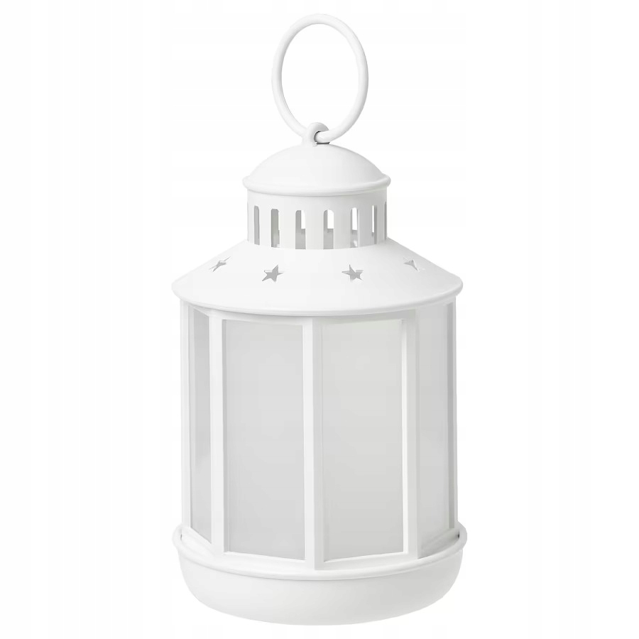 IKEA STRALA Ozdoba stołowa LED na baterie - Latarenka biała 13 cm