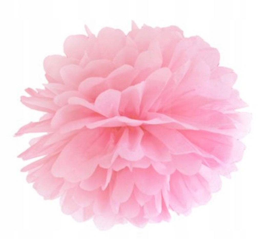 Dekoracja wisząca pompon różowy pudrowy róż urodziny baby shower 25 cm