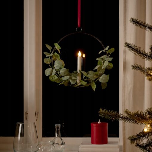 IKEA STRALA UCHWYT NA ŚWIECĘ LED NA BATERIE - SZTUCZNY EUKALIPTUS 36 CM - obrazek 3