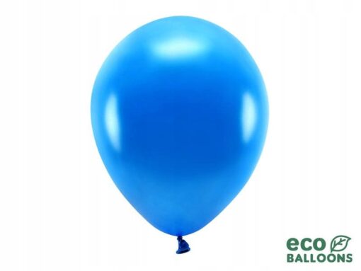Balony ECO metalizowane 30 cm granat 10 szt lateksowe dekoracja niebieskie - obrazek 2