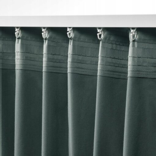 IKEA SANELA ZASŁONY ZACIENIAJĄCE 1 PARA - SZAROZIELONE - 140x300 CM - obrazek 2