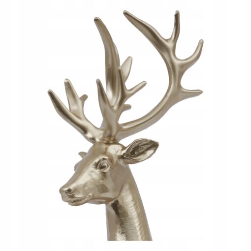 STOJĄCY JELEŃ - FIGURKA BOŻONARODZENIOWA - W KOLORZE SZAMPANA 30 CM - obrazek 3
