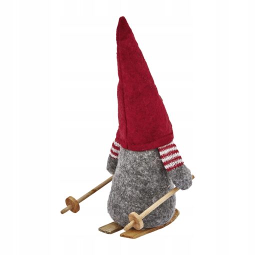 ŚWIĘTY MIKOŁAJ NA NARTACH - FIGURKA BOŻONARODZENIOWA Z FILCU - 24 CM - obrazek 2