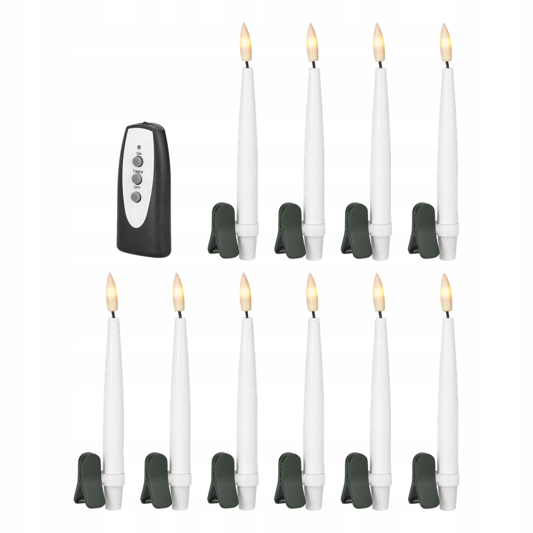 OŚWIETLENIE CHOINKOWE LED NA BATERIE - LAMPKI IP20 - 10 SZT. Z PILOTEM