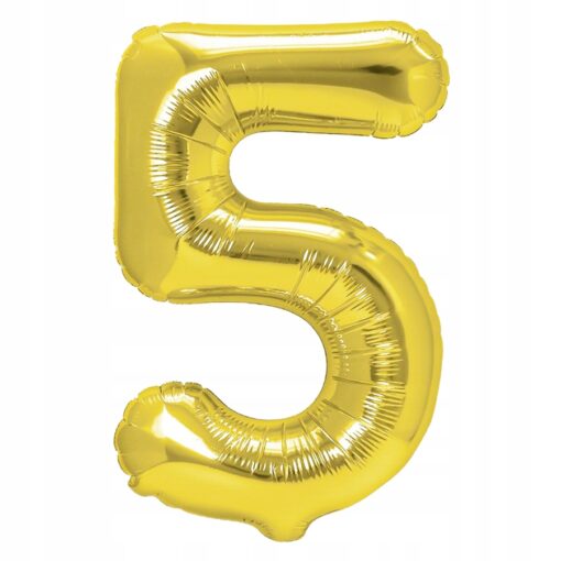 BALON FOLIOWY ZŁOTY 6 SZEŚĆ 70 CM - obrazek 3