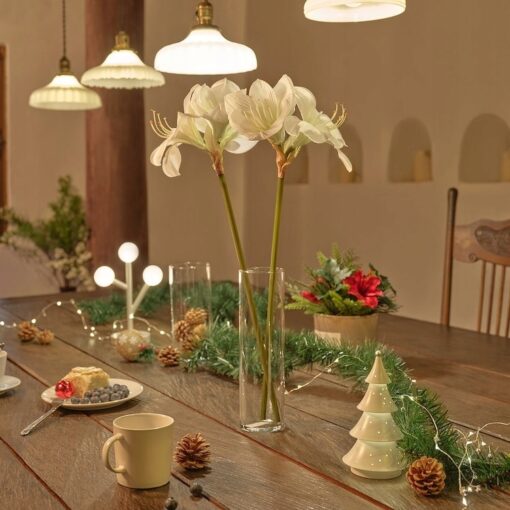IKEA VINTERFINT SZTUCZNY KWIAT - AMARYLIS BIAŁY - 60 CM - obrazek 3