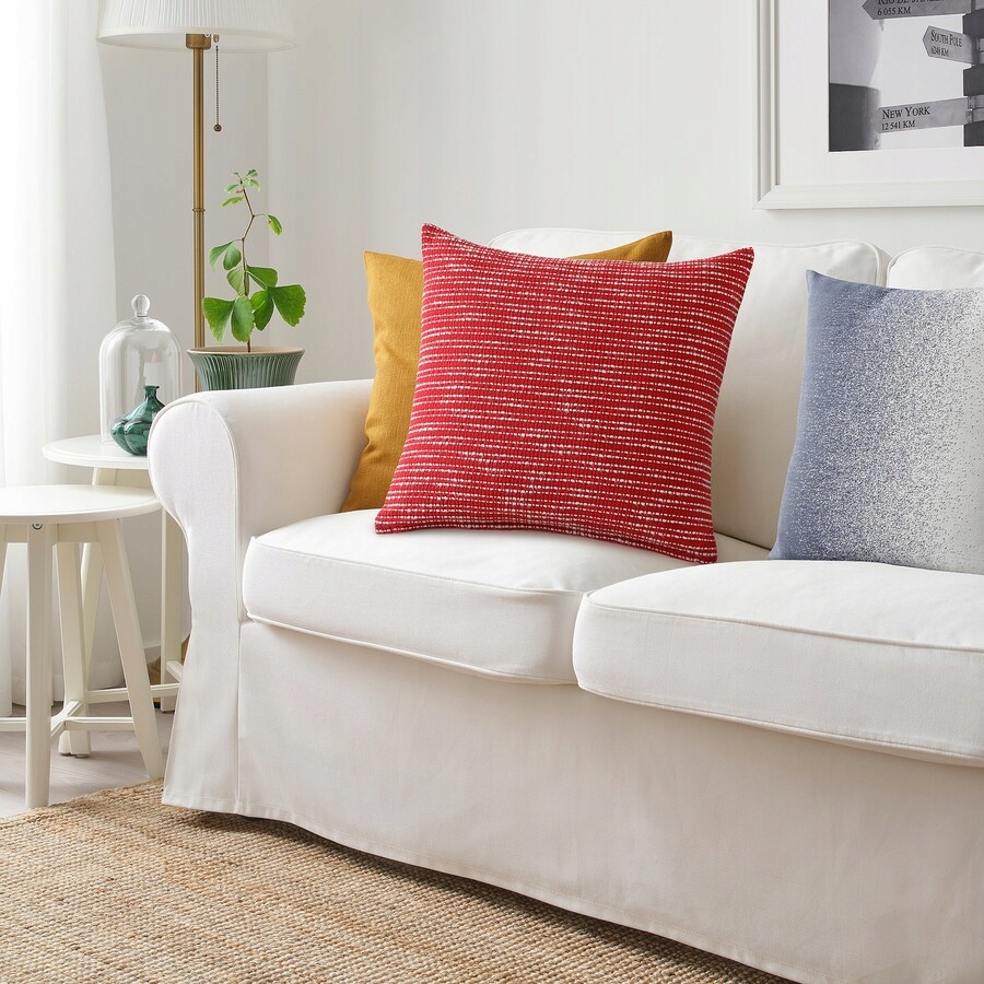 IKEA VINTERFINT POSZEWKA PODUSZKI CZERWONA 50x50cm - obrazek 2