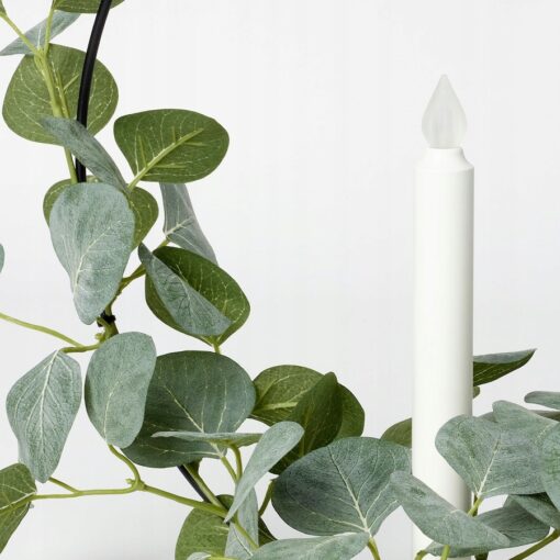 IKEA STRALA UCHWYT NA ŚWIECĘ LED NA BATERIE - SZTUCZNY EUKALIPTUS 36 CM - obrazek 2