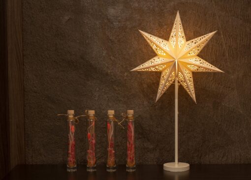 GWIAZDA ADWENTOWA LAMPA STOŁOWA BIAŁA KORONKA 45cm - obrazek 2