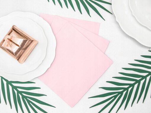 Serwetki papierowe Pudrowy róż panieński przyjęcie baby shower roczek - obrazek 2