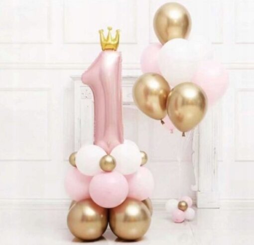 BALONY NA ROCZEK ZESTAW Z CYFRĄ NA URODZINY