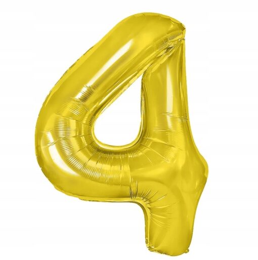 Balon foliowy cyfra 4 złoty 1 sztuka