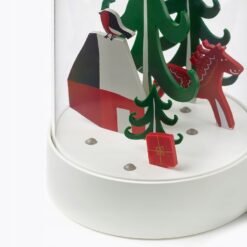 IKEA STRALA LAMPA STOŁOWA DEKORACYJNA LED - KOPUŁA Z LASEM - NA BATERIE - obrazek 2