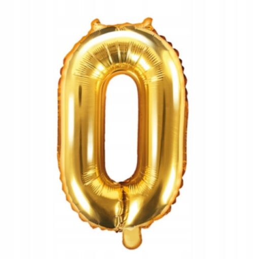 Balon foliowy cyfra "0" 32" 80 cm złoty dekoracja