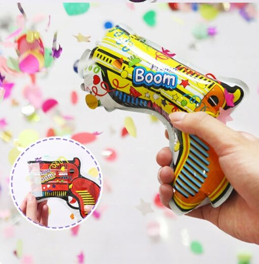 Balon PISTOLET KONFETTI kolorowy WYSTRZAŁOWY - obrazek 4