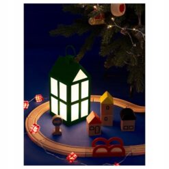IKEA STRALA LAMPA STOŁOWA DEKORACYJNA LED - DOMEK NA BATERIE ZIELONY - obrazek 5