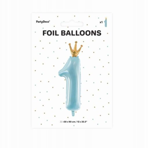 Balon foliowy Roczek chłopca 1 urodziny dekoracja cyfra - obrazek 2