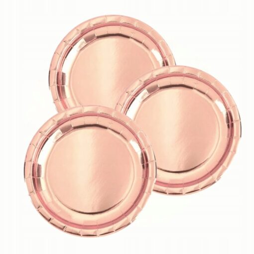 TALERZYK ROSE GOLD RÓŻOWE ZŁOTO 23 CM 6 SZT - obrazek 2