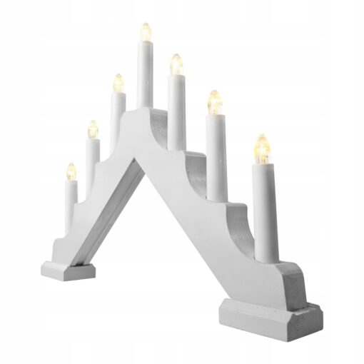 ŚWIECZNIK ADWENTOWY LED SIEDMIORAMIENNY Z DREWNA - 37 x 30 CM - obrazek 2