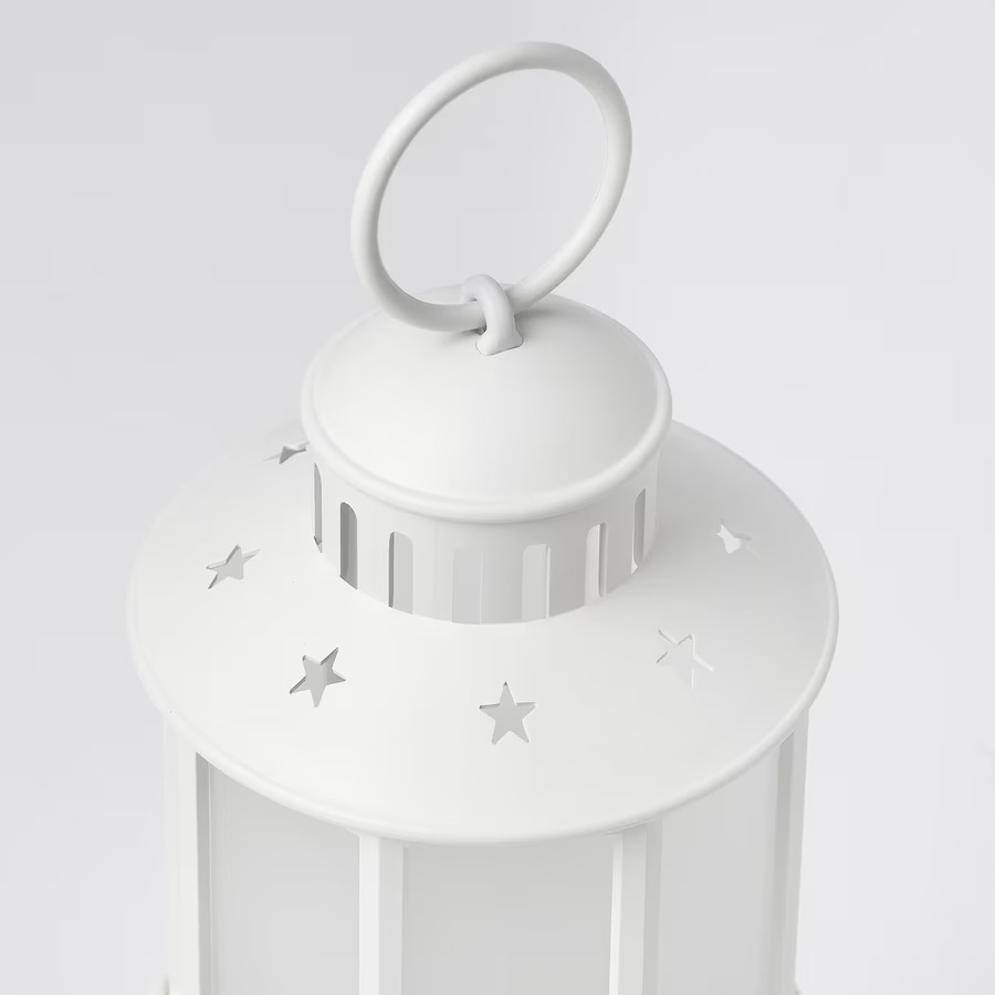 IKEA STRALA Ozdoba stołowa LED na baterie - Latarenka biała 13 cm - obrazek 2