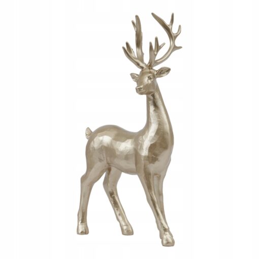STOJĄCY JELEŃ - FIGURKA BOŻONARODZENIOWA - W KOLORZE SZAMPANA 30 CM