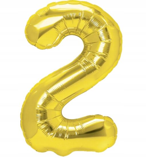 BALON FOLIOWY ZŁOTY 2 DWA 70 CM