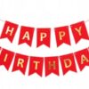 BANER GIRLANDA DEKORACJA URODZINY CZARNA HAPPY BIRTHDAY