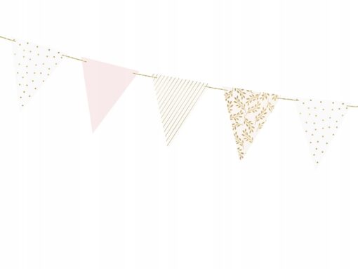 BANER GIRLANDA FLAGI JASNY KOLOR RÓŻ OZDOBA WESELE BABY SHOWER URODZINY - obrazek 6