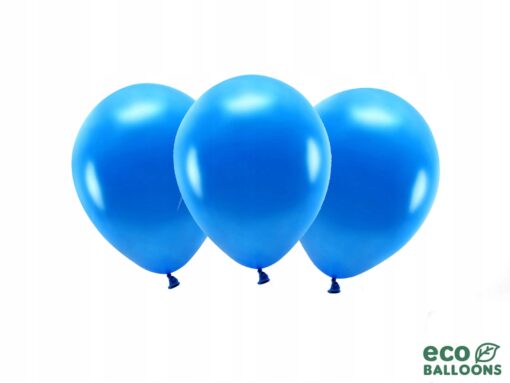 Balony ECO metalizowane 30 cm granat 10 szt lateksowe dekoracja niebieskie - obrazek 3