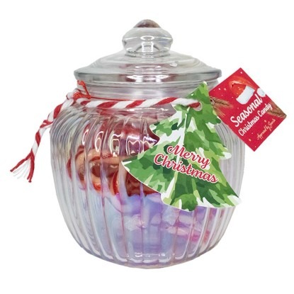 SŁOIK PORCELANOWY Z LIZAKAMI NA BOŻE NARODZENIE - ŚWIĄTECZNY - 240 G