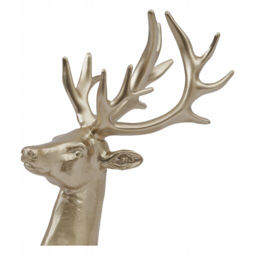 LEŻĄCY JELEŃ - FIGURKA BOŻONARODZENIOWA - W KOLORZE SZAMPANA 20 CM - obrazek 3