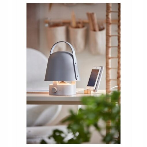 IKEA VAPPEBY LAMPA Z GŁOŚNIKIEM BLUETOOTH - NA ZEWNĄTRZ - SZARA - obrazek 7