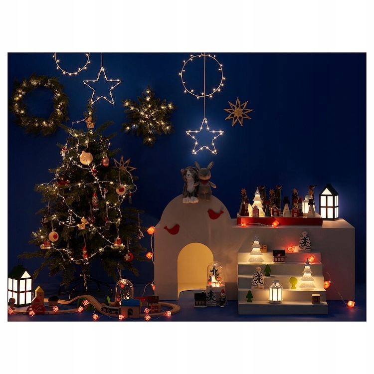 IKEA STRALA LAMPA STOŁOWA DEKORACYJNA LED - DOMEK NA BATERIE ZIELONY - obrazek 3