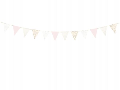 BANER GIRLANDA FLAGI JASNY KOLOR RÓŻ OZDOBA WESELE BABY SHOWER URODZINY - obrazek 7