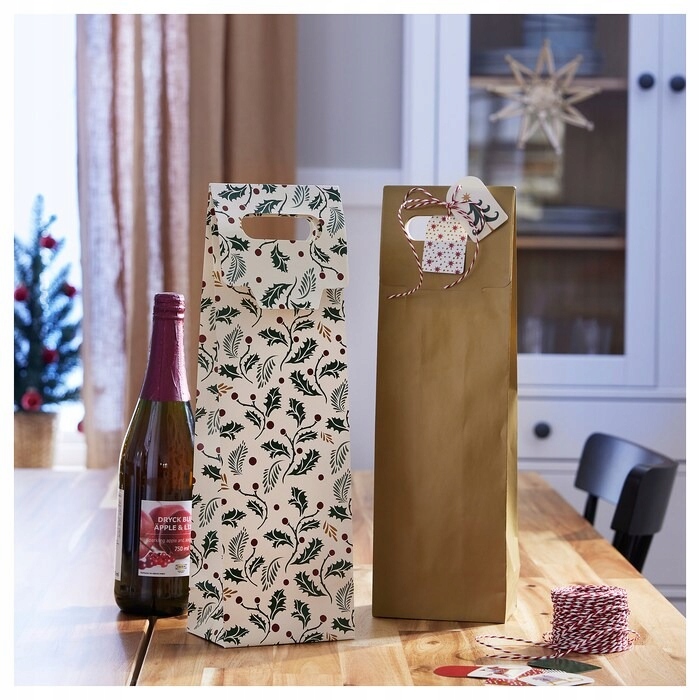 IKEA VINTERFINT TORBA PAPIEROWA NA BUTELKĘ WINO 13X41 CM 2 szt. - obrazek 2