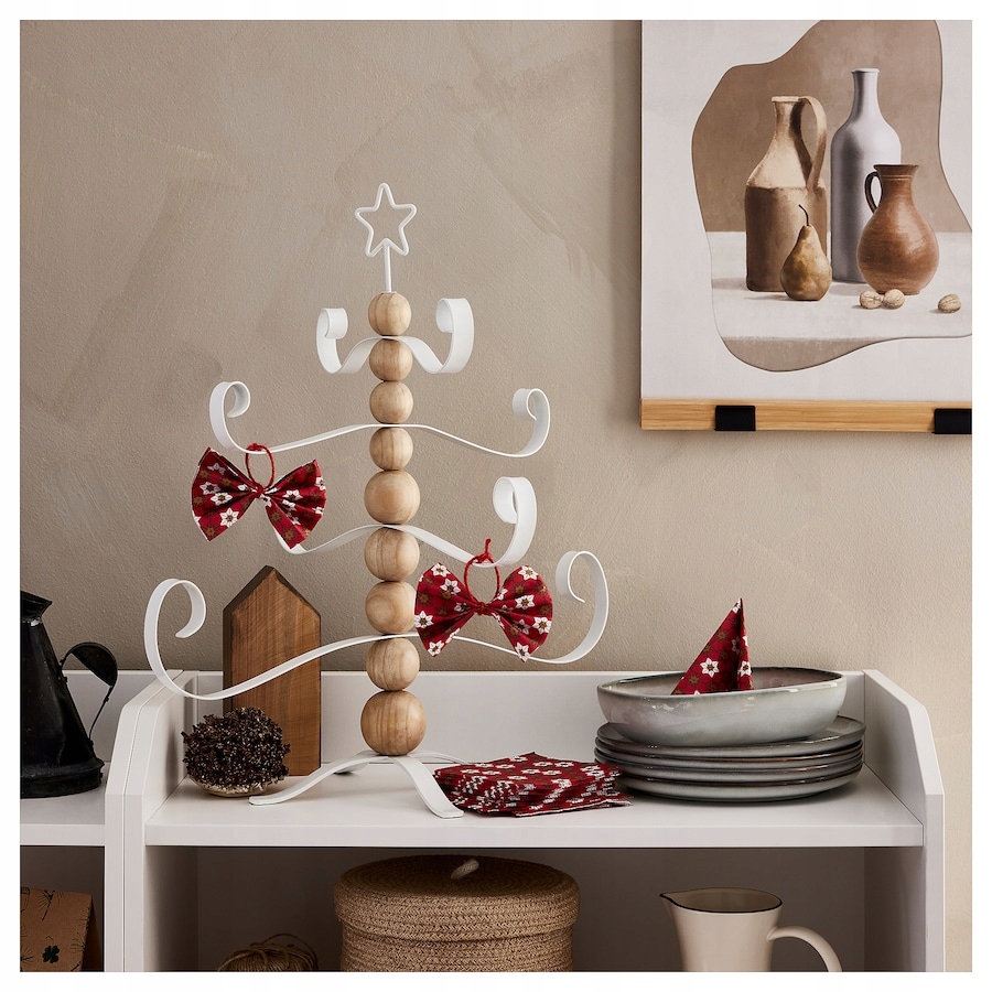 IKEA VINTERFINT OZDOBA W KSZTAŁCIE CHOINKI - SOSNA / BIAŁA - 57 CM - obrazek 3