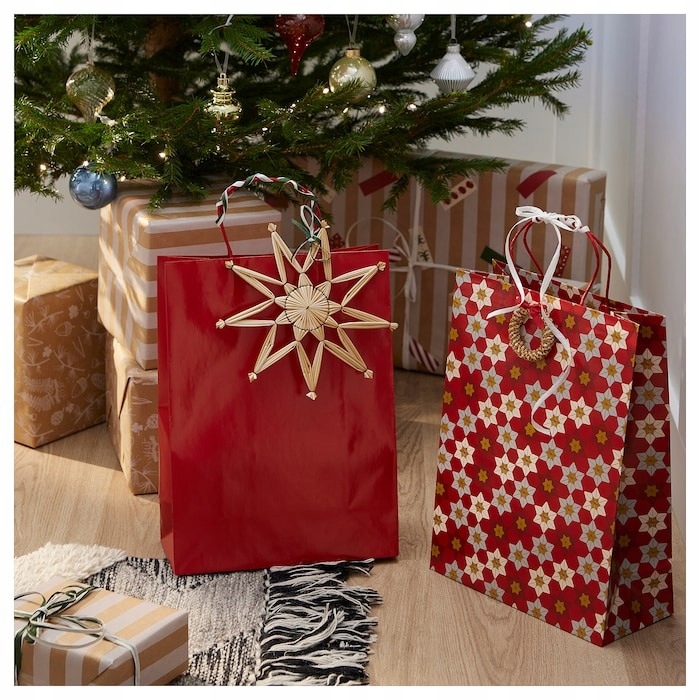 IKEA VINTERFINT TORBA PAPIEROWA CZERWONA 26X35 CM 2 szt. - obrazek 2