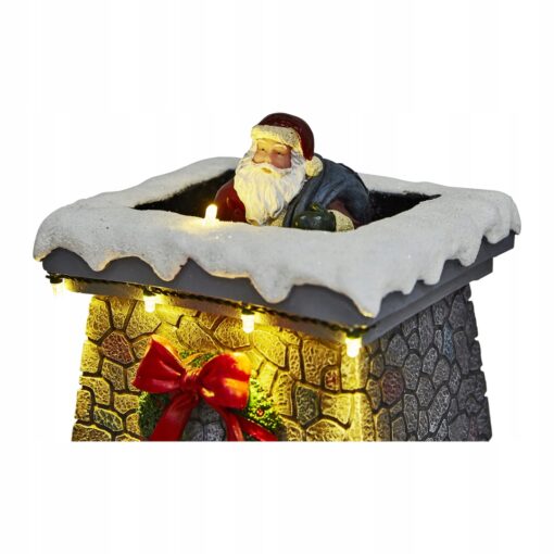 KOMIN Z MIKOŁAJEM LED - DEKORACJA BOŻONARODZENIOWA - 33 CM - obrazek 5