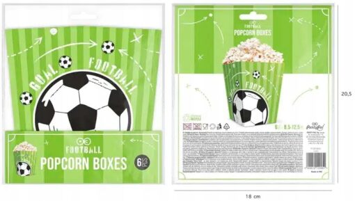 PUDEŁKA na POPCORN FOOTBALL PIŁKA NOŻNA 6 SZT - obrazek 3