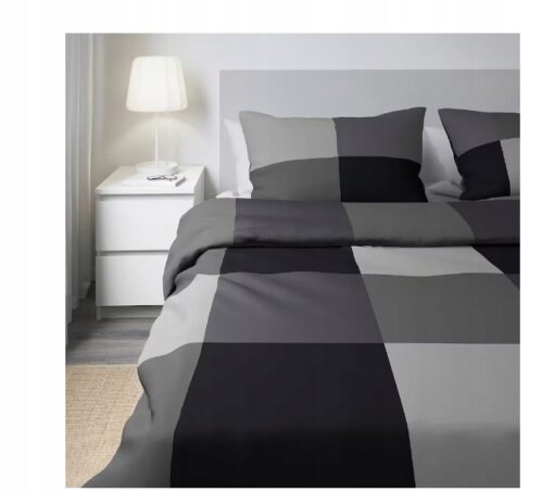 IKEA BRUNKRISSLA Poszwa na kołdrę i 2 poszewki, czarny, 200x200/50x60 cm - obrazek 6