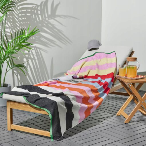 IKEA ROSENOXALIS Ręcznik plażowy,wielobarwny/w paski, 100x180 cm - obrazek 2